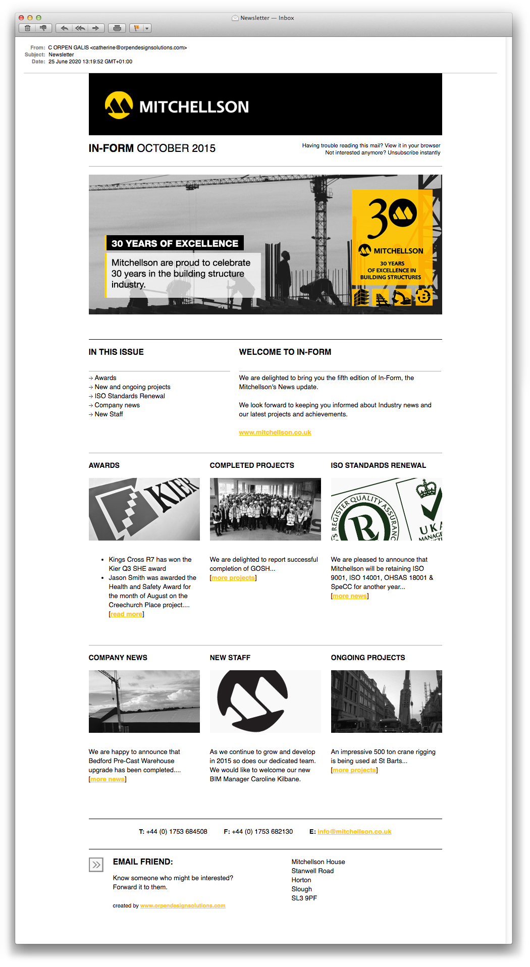 Email newsletter design