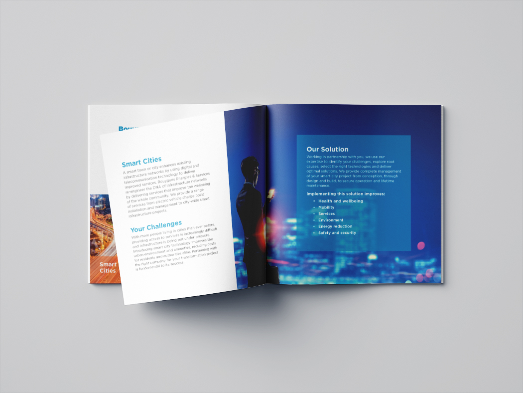 Bouygues Battery smart cities brochure spread